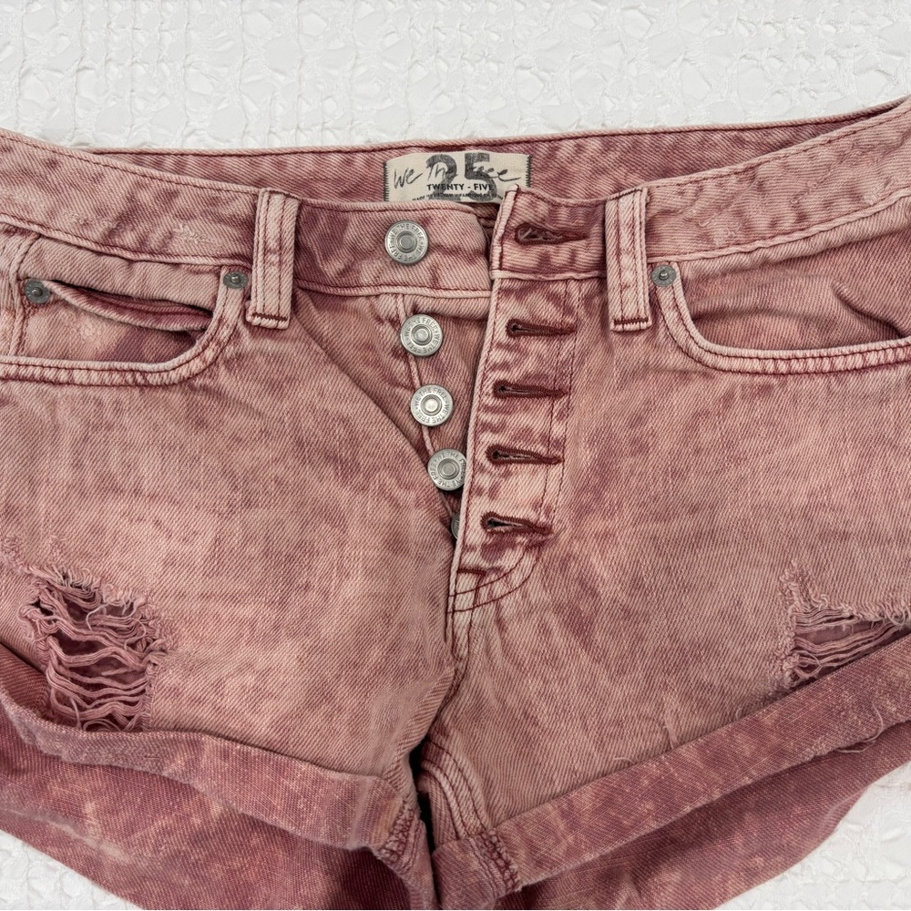 Free People Rose Button-Fly Shorts